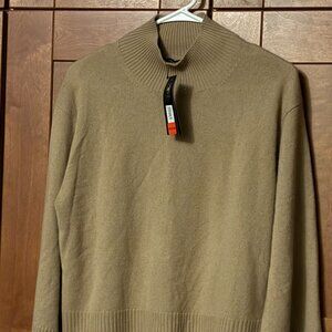 Banana Republic Cashmere Mock-neck woman Tan Sz M sweater $170